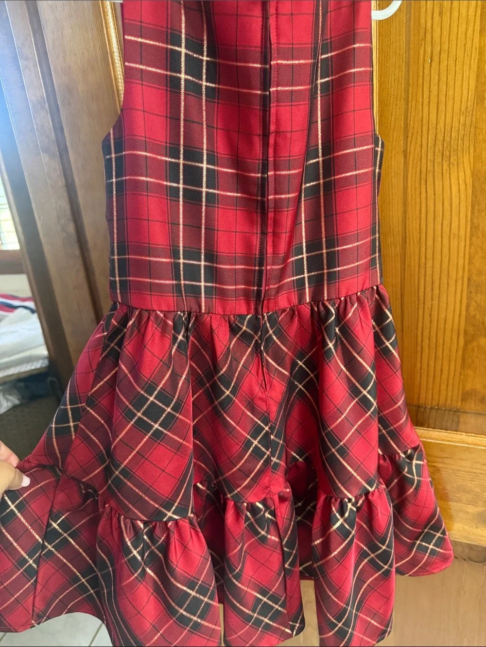 The Children's Place Red Plaid Bow-Front Holiday Dress